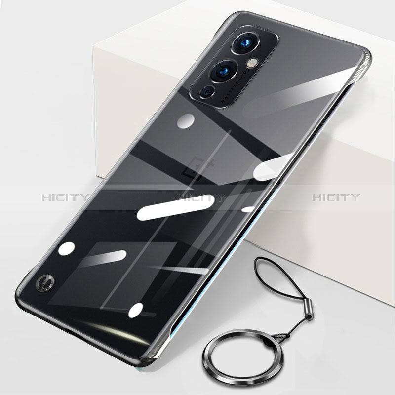 Handyhülle Hülle Crystal Rahmenlos Hartschalen Tasche Schutzhülle H01 für OnePlus 9 5G Schwarz