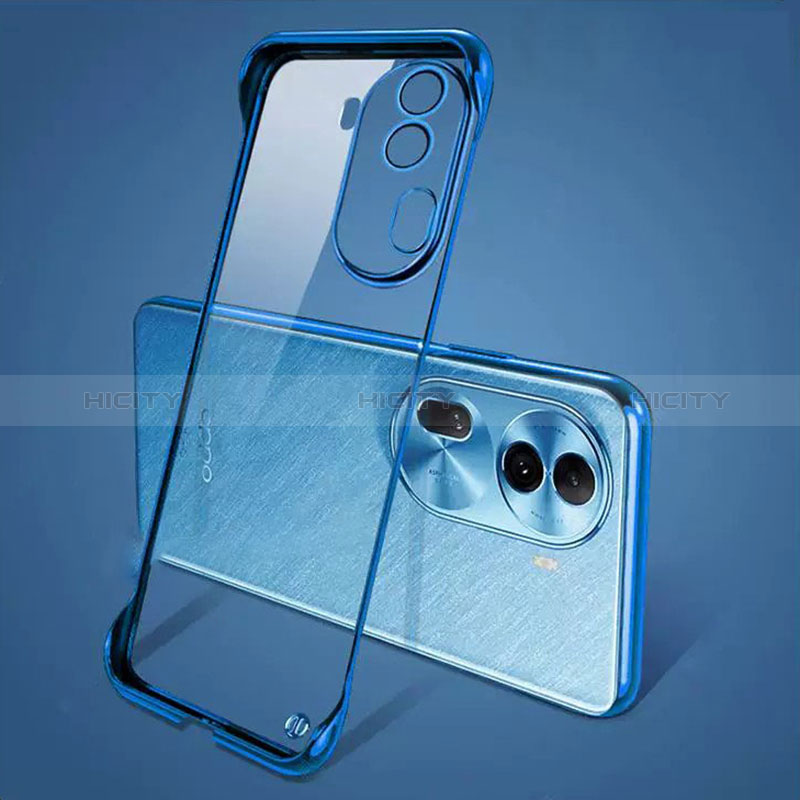 Handyhülle Hülle Crystal Rahmenlos Hartschalen Tasche Schutzhülle H01 für Oppo Reno11 Pro 5G Blau