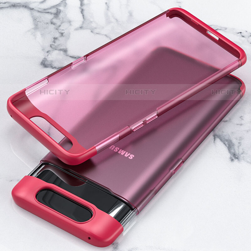 Handyhülle Hülle Crystal Tasche Schutzhülle H02 für Samsung Galaxy A80 Rot Plus