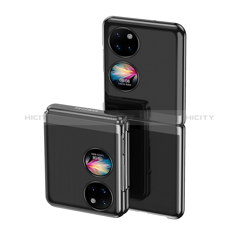 Handyhülle Hülle Crystal Tasche Schutzhülle QH1 für Huawei P60 Pocket Schwarz Plus