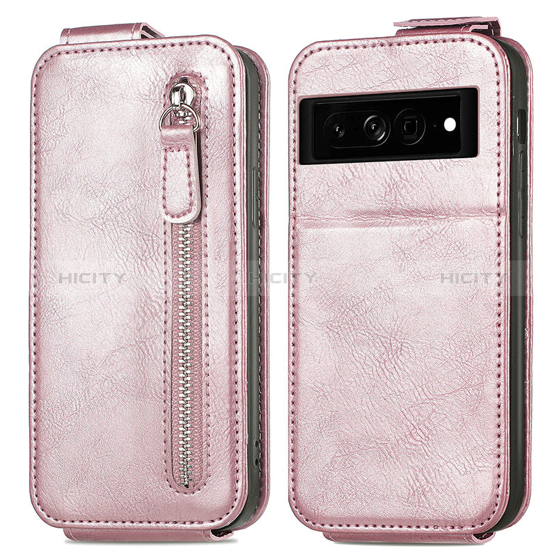 Handyhülle Hülle Flip Tasche Leder für Google Pixel 7a 5G Rosegold Plus