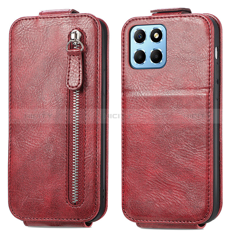 Handyhülle Hülle Flip Tasche Leder für Huawei Honor X6 Rot Plus