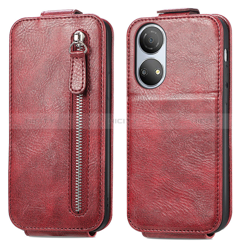 Handyhülle Hülle Flip Tasche Leder für Huawei Honor X7 Rot