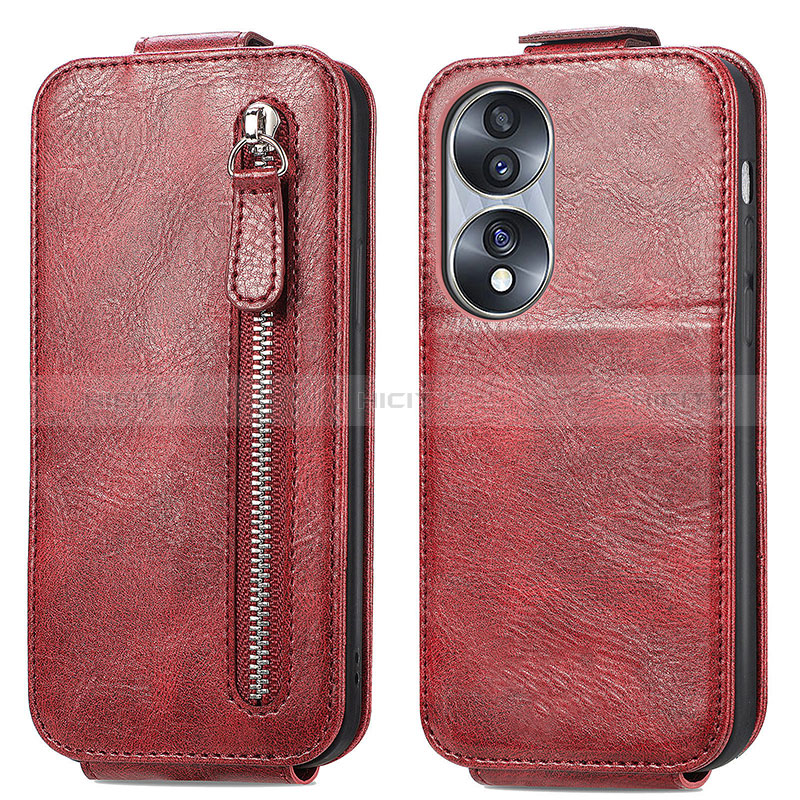 Handyhülle Hülle Flip Tasche Leder für Huawei Honor X7b Rot