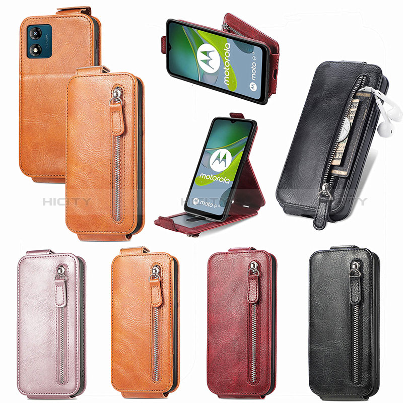 Handyhülle Hülle Flip Tasche Leder für Motorola Moto E13