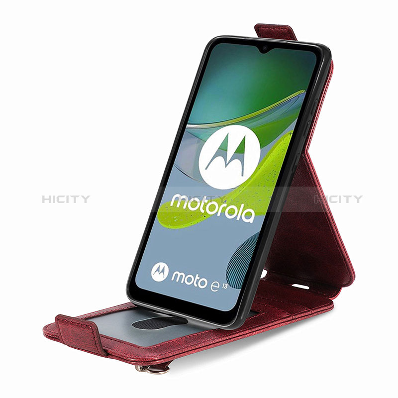 Handyhülle Hülle Flip Tasche Leder für Motorola Moto E13