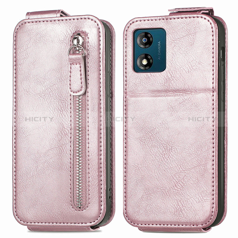 Handyhülle Hülle Flip Tasche Leder für Motorola Moto E13 Rosegold