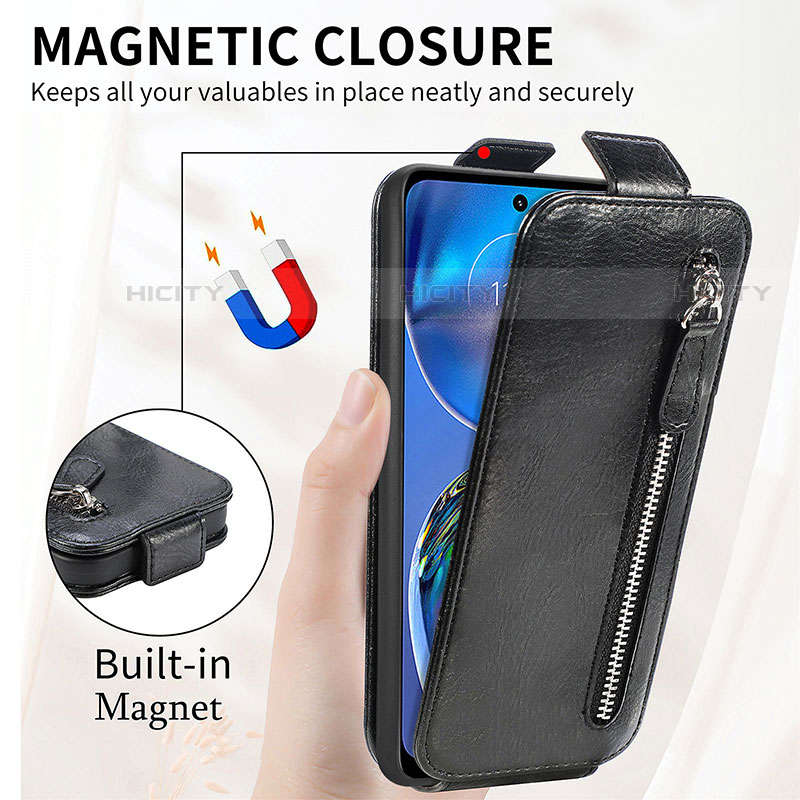 Handyhülle Hülle Flip Tasche Leder für Motorola Moto E32s groß