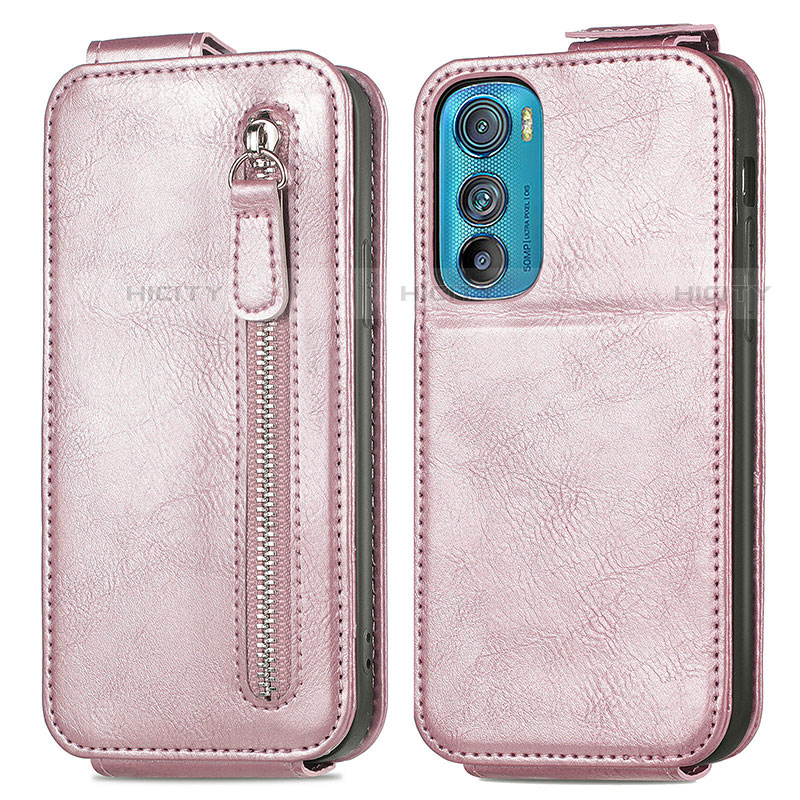 Handyhülle Hülle Flip Tasche Leder für Motorola Moto Edge 30 5G Rosegold