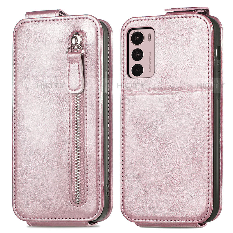 Handyhülle Hülle Flip Tasche Leder für Motorola Moto G42 Rosegold Plus