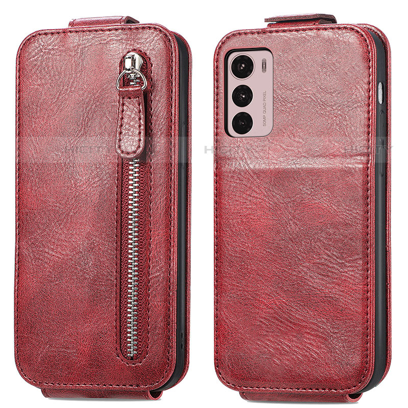 Handyhülle Hülle Flip Tasche Leder für Motorola Moto G42 Rot Plus