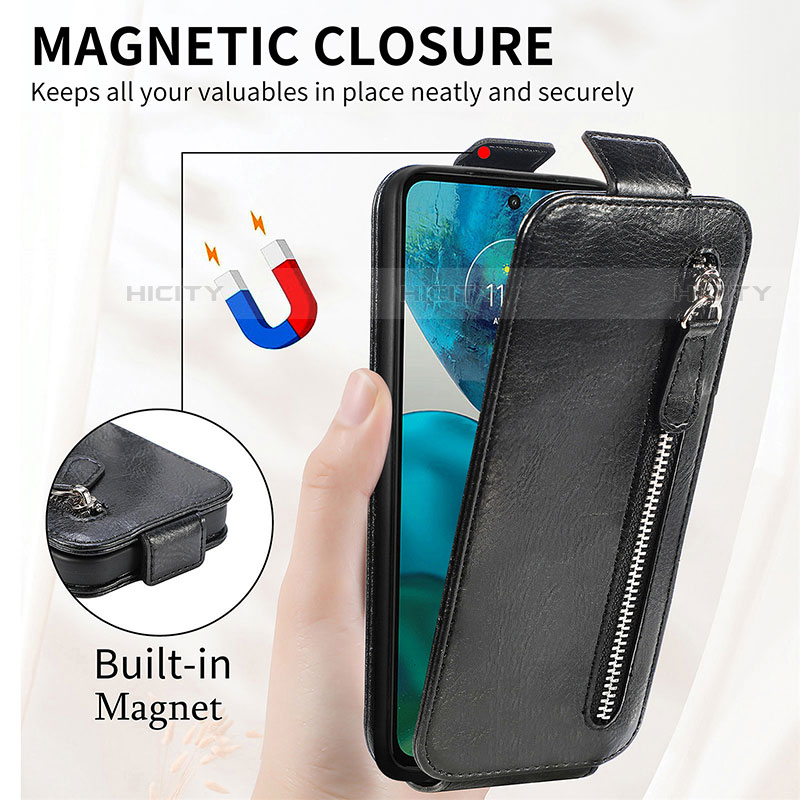 Handyhülle Hülle Flip Tasche Leder für Motorola Moto G71s 5G groß