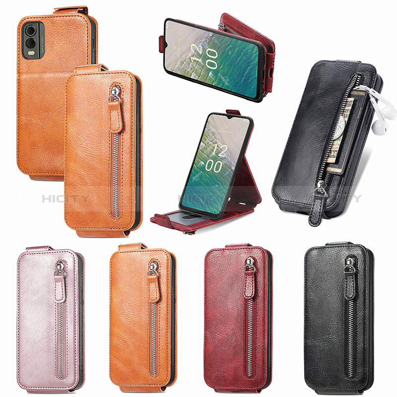 Handyhülle Hülle Flip Tasche Leder für Nokia C32 groß