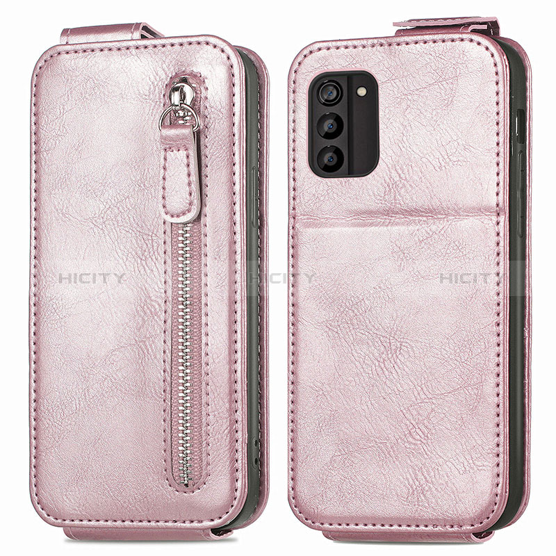 Handyhülle Hülle Flip Tasche Leder für Nokia G100 Rosegold