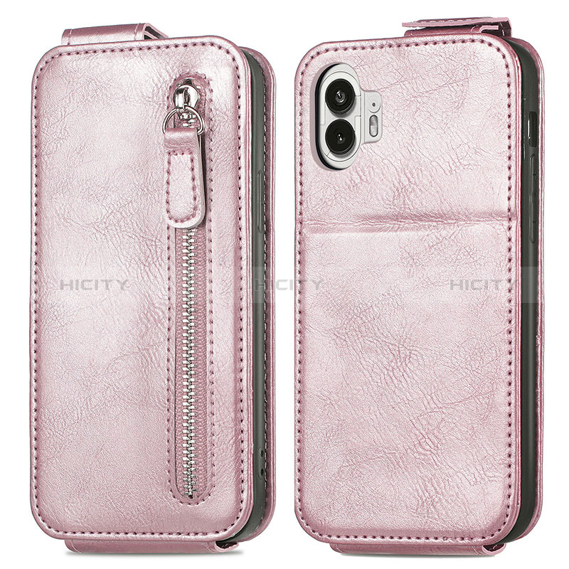 Handyhülle Hülle Flip Tasche Leder für Nothing Phone 2 Rosegold