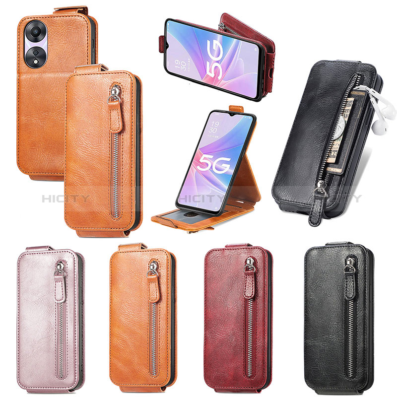 Handyhülle Hülle Flip Tasche Leder für Oppo A78 5G groß