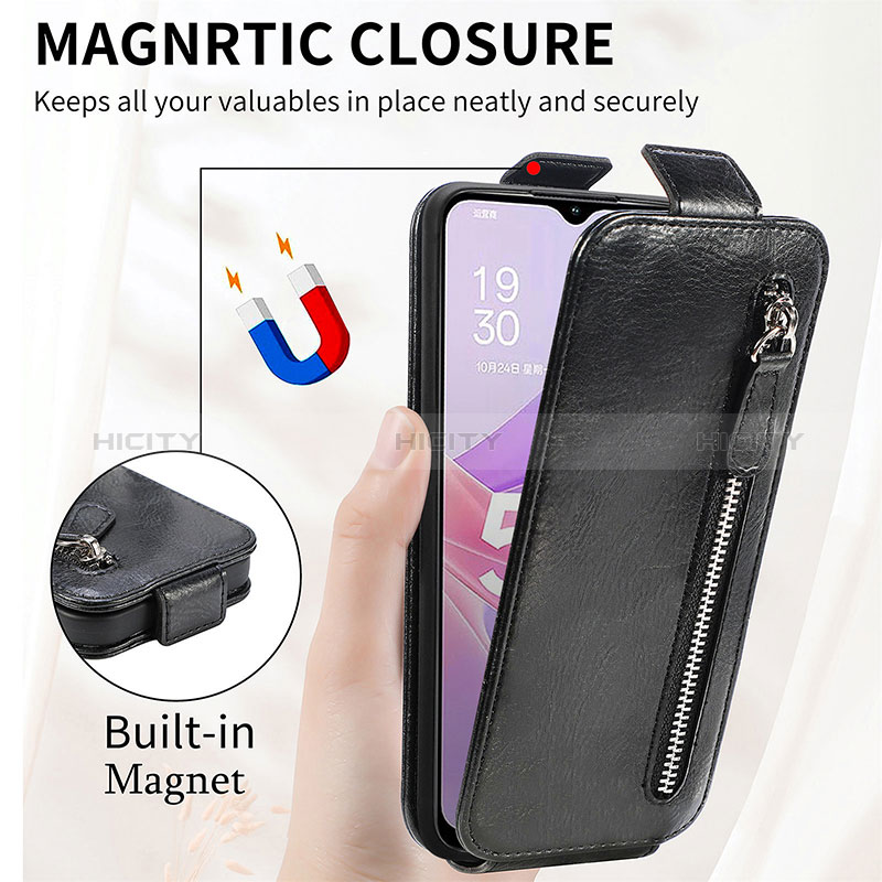 Handyhülle Hülle Flip Tasche Leder für Oppo A78 5G groß