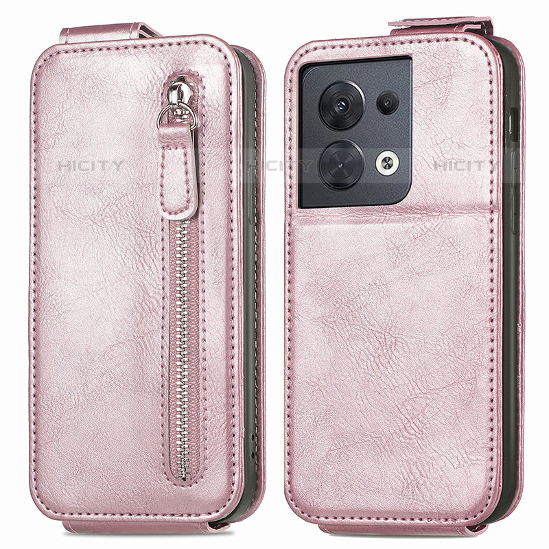 Handyhülle Hülle Flip Tasche Leder für Oppo Reno8 5G Rosegold