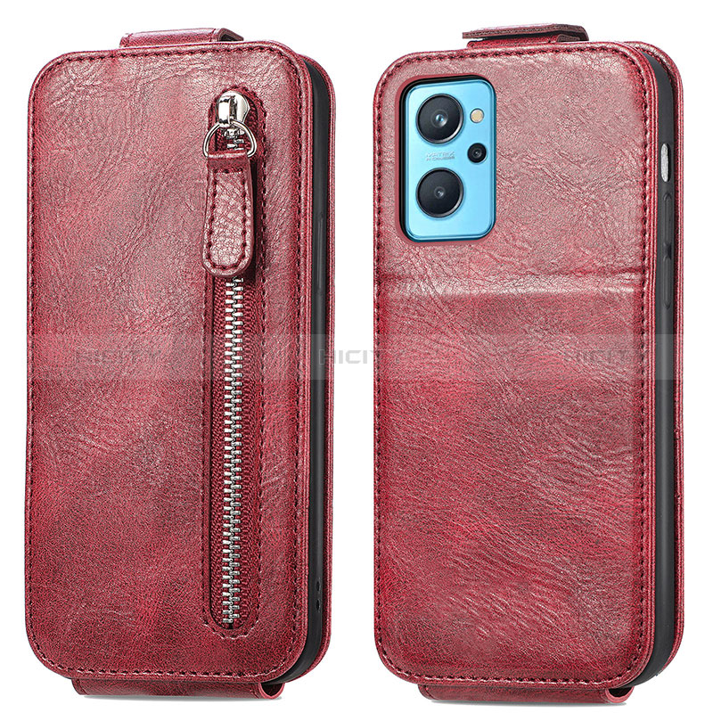 Handyhülle Hülle Flip Tasche Leder für Realme 9i 4G Rot