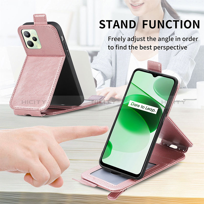 Handyhülle Hülle Flip Tasche Leder für Realme C35