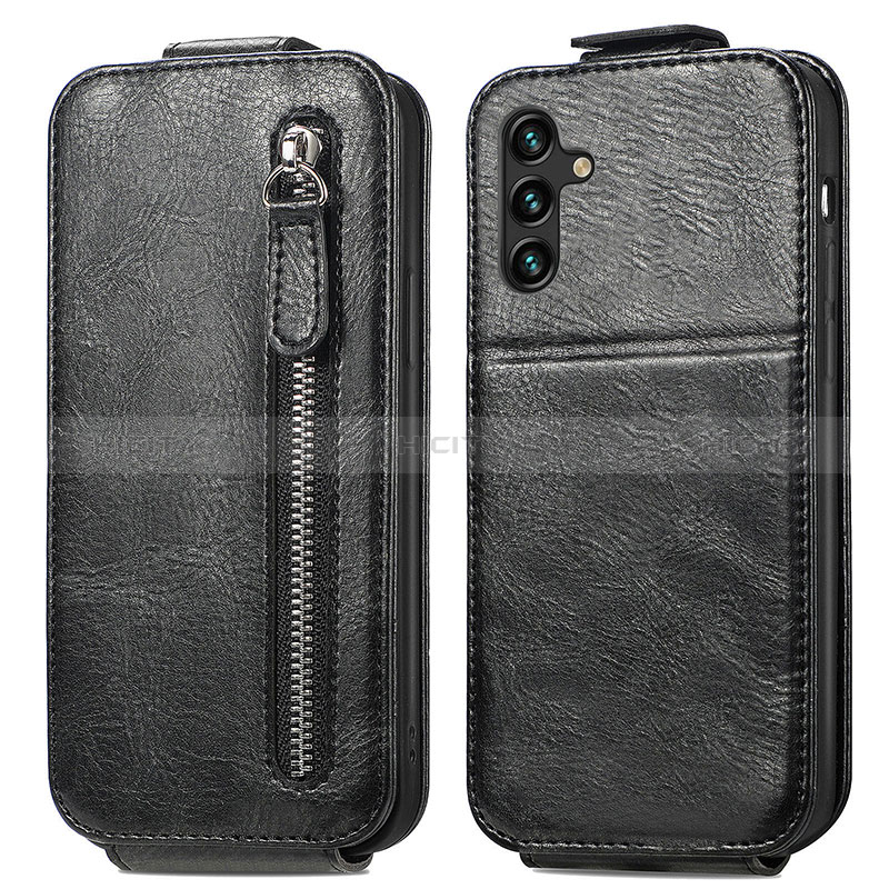 Handyhülle Hülle Flip Tasche Leder für Samsung Galaxy A04s Schwarz