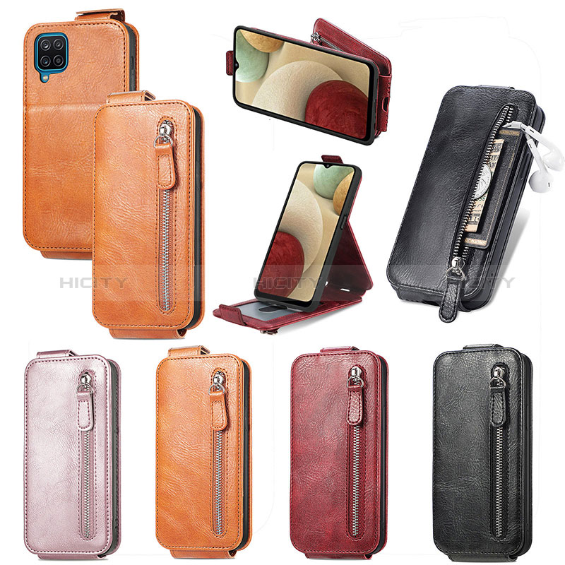 Handyhülle Hülle Flip Tasche Leder für Samsung Galaxy A12 Nacho groß