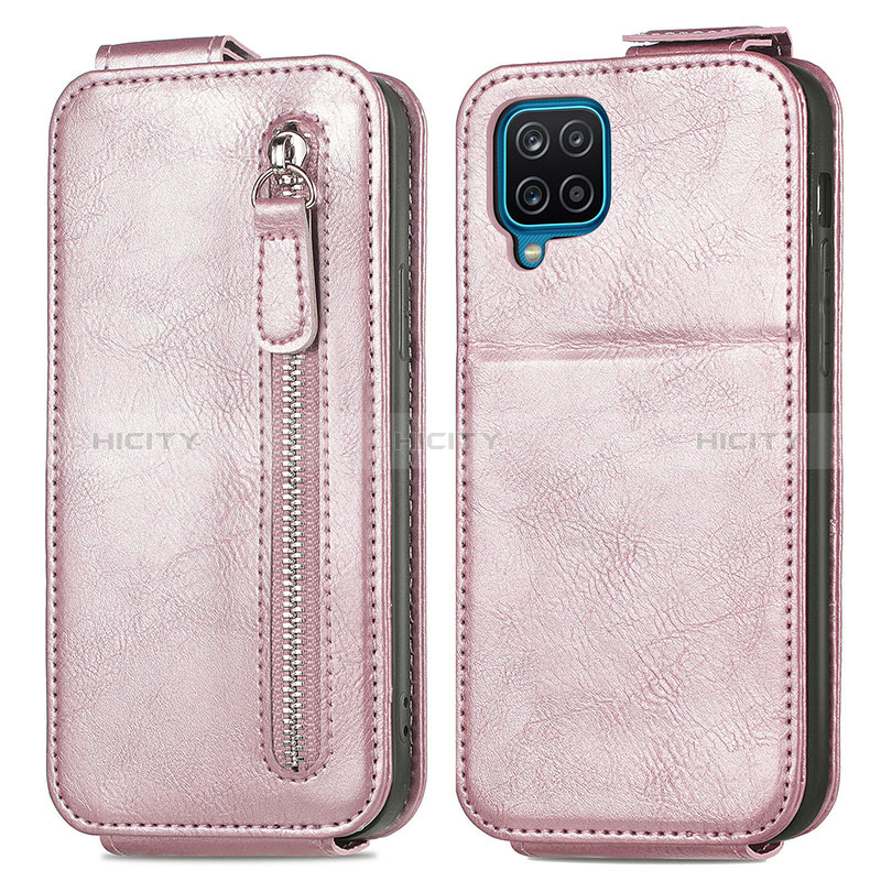 Handyhülle Hülle Flip Tasche Leder für Samsung Galaxy A12 Nacho Rosegold