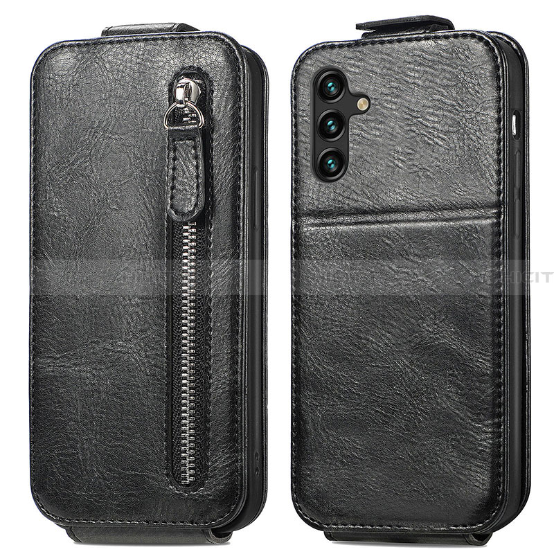 Handyhülle Hülle Flip Tasche Leder für Samsung Galaxy A13 5G Schwarz Plus