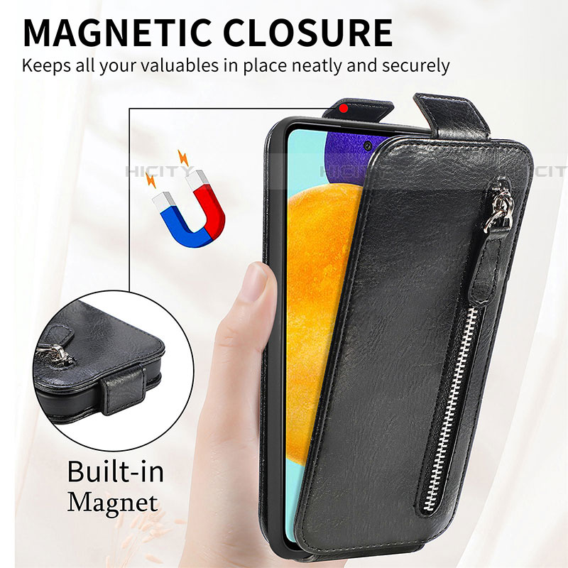 Handyhülle Hülle Flip Tasche Leder für Samsung Galaxy A52 5G groß