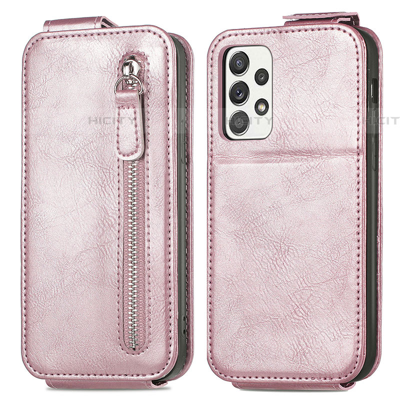 Handyhülle Hülle Flip Tasche Leder für Samsung Galaxy A52 5G Rosegold Plus