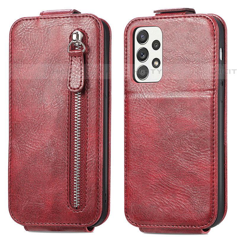 Handyhülle Hülle Flip Tasche Leder für Samsung Galaxy A52 5G Rot Plus