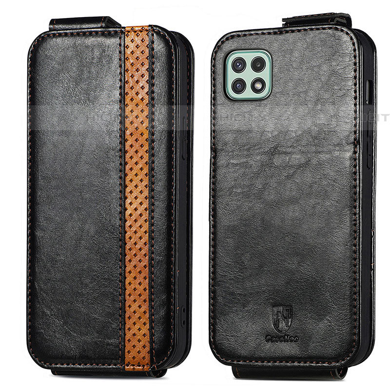 Handyhülle Hülle Flip Tasche Leder für Samsung Galaxy F42 5G Schwarz