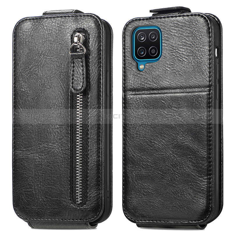 Handyhülle Hülle Flip Tasche Leder für Samsung Galaxy M12 Schwarz Plus