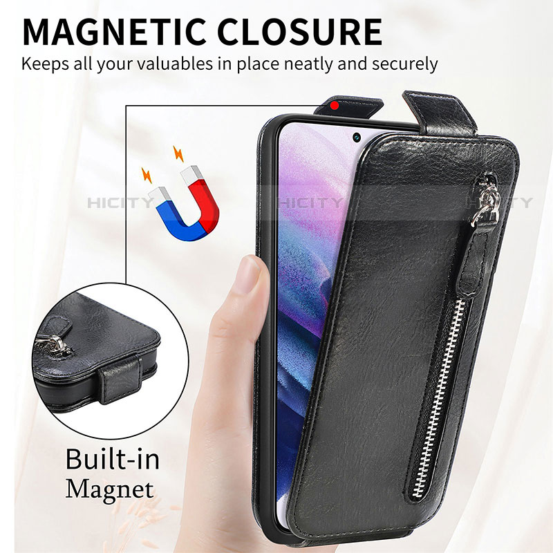 Handyhülle Hülle Flip Tasche Leder für Samsung Galaxy S21 FE 5G groß