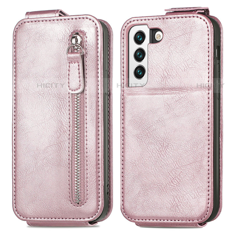 Handyhülle Hülle Flip Tasche Leder für Samsung Galaxy S21 FE 5G Rosegold Plus