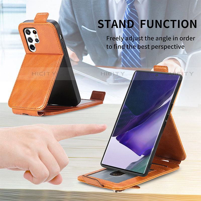 Handyhülle Hülle Flip Tasche Leder für Samsung Galaxy S21 Ultra 5G groß