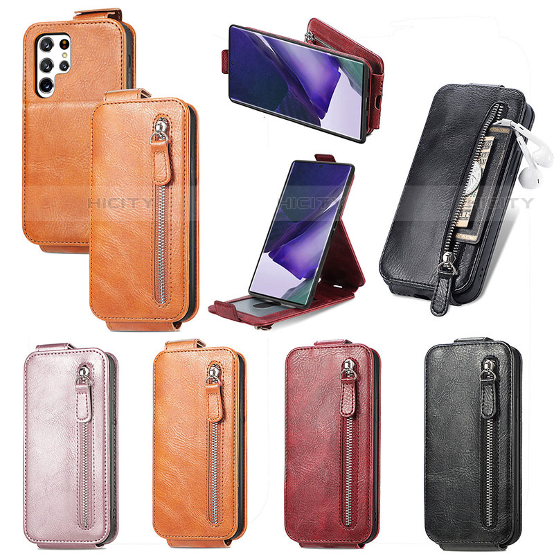 Handyhülle Hülle Flip Tasche Leder für Samsung Galaxy S21 Ultra 5G groß