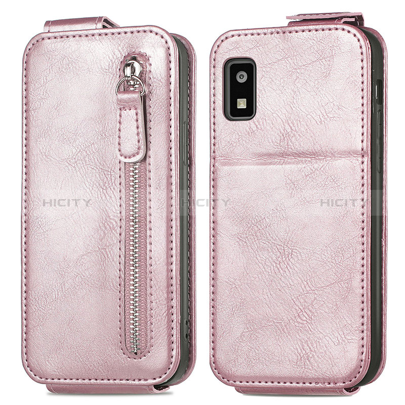 Handyhülle Hülle Flip Tasche Leder für Sharp Aquos wish3 Rosegold Plus