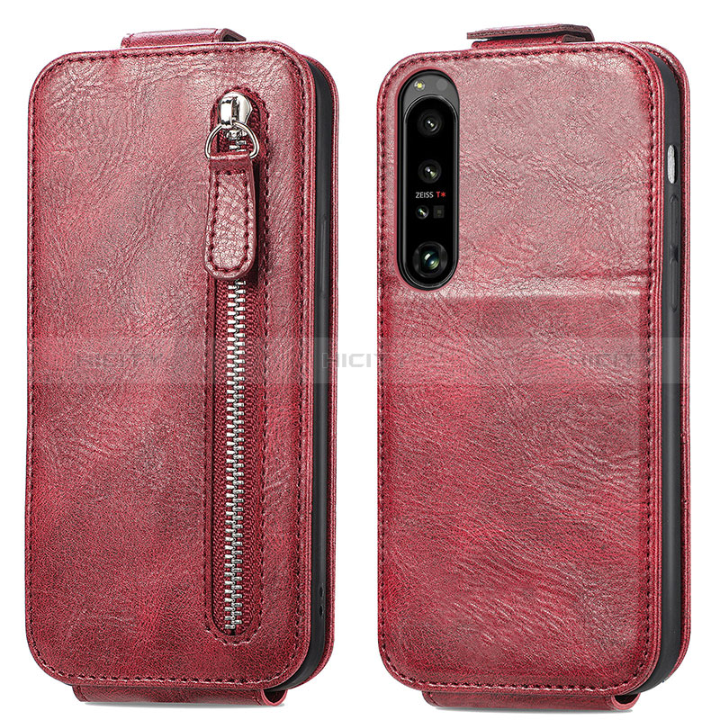 Handyhülle Hülle Flip Tasche Leder für Sony Xperia 1 IV Rot Plus