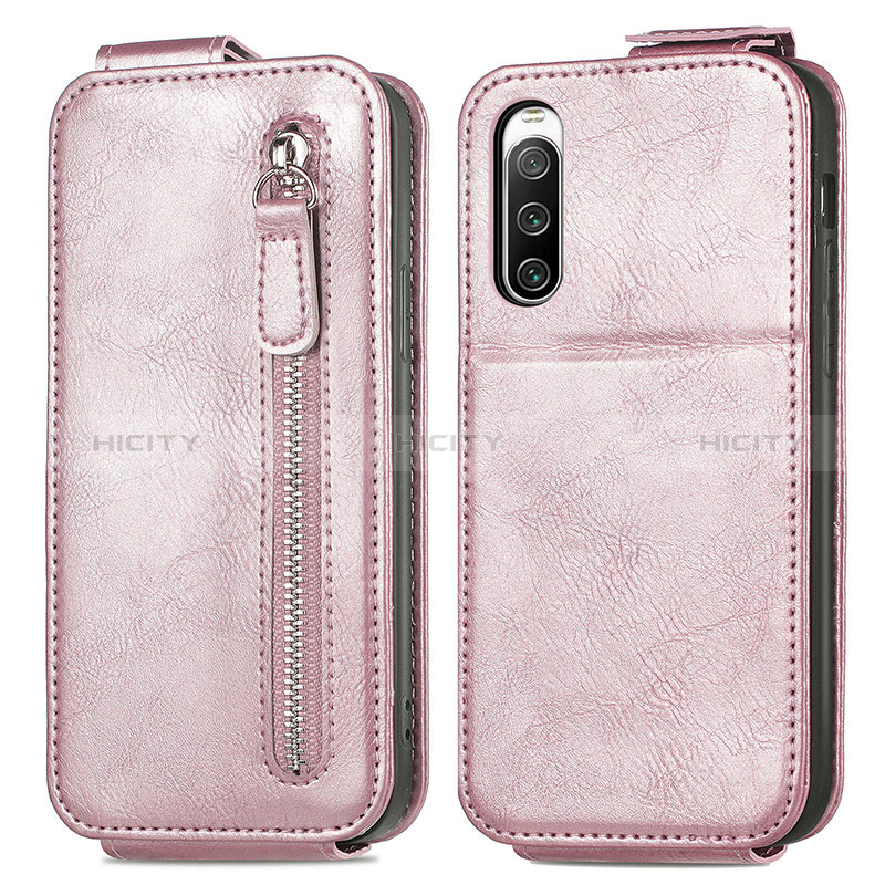 Handyhülle Hülle Flip Tasche Leder für Sony Xperia 10 IV SO-52C Rosegold Plus