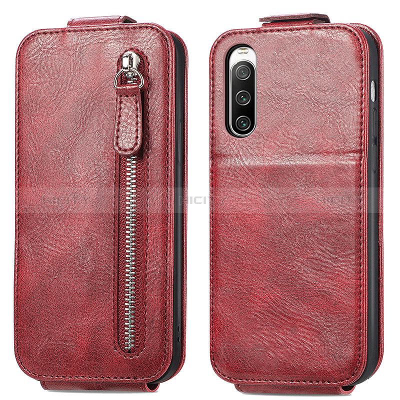 Handyhülle Hülle Flip Tasche Leder für Sony Xperia 10 IV SO-52C Rot Plus