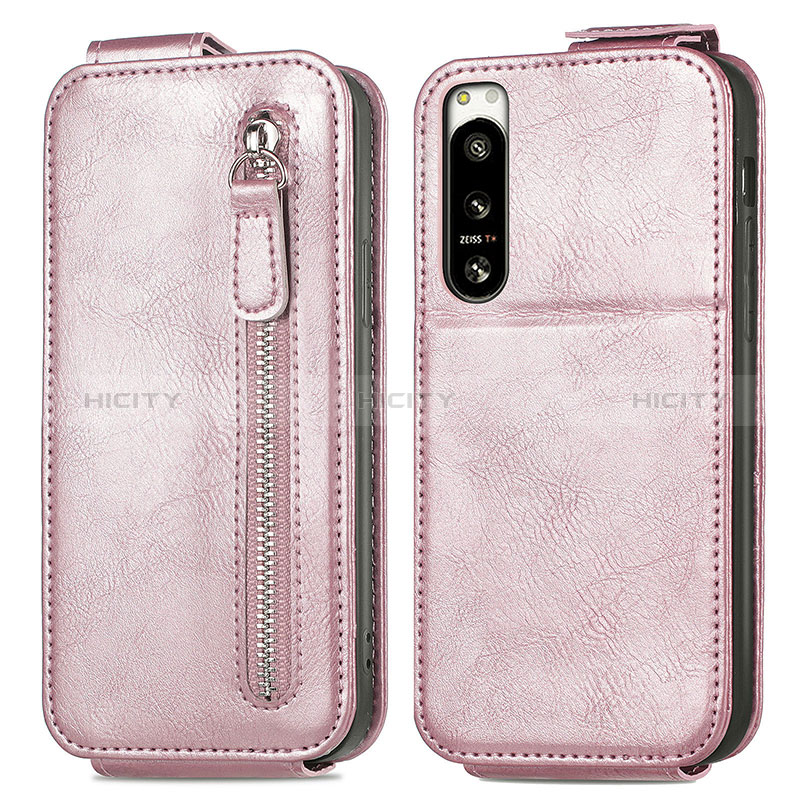 Handyhülle Hülle Flip Tasche Leder für Sony Xperia 5 IV Rosegold