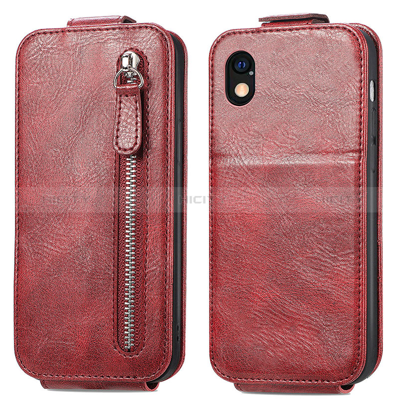 Handyhülle Hülle Flip Tasche Leder für Sony Xperia Ace III SOG08 Rot