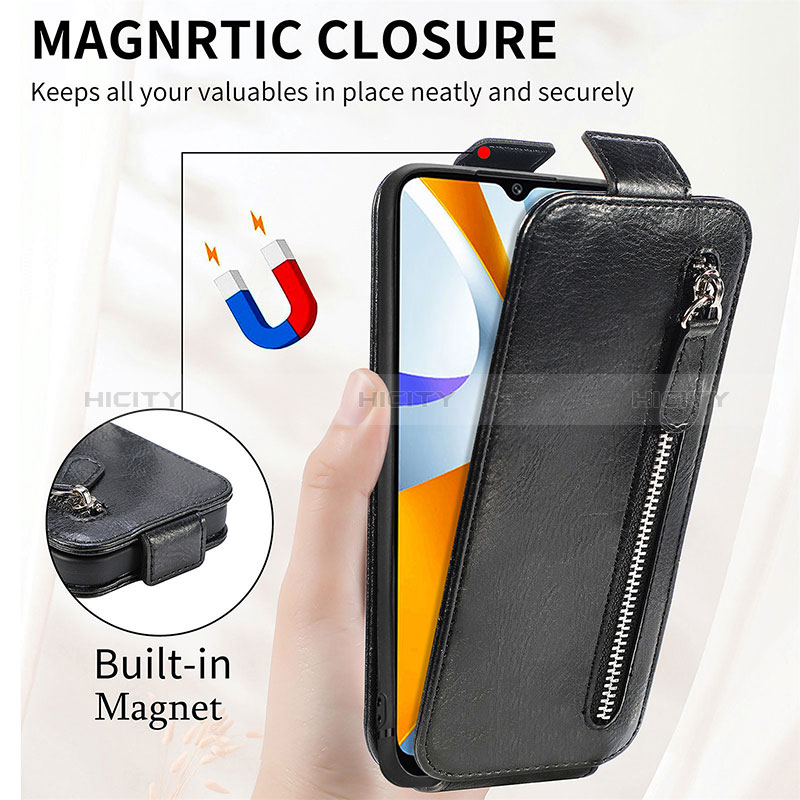 Handyhülle Hülle Flip Tasche Leder für Xiaomi Poco C40 groß