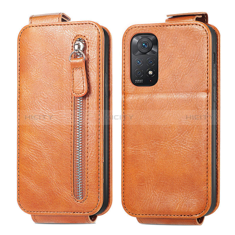 Handyhülle Hülle Flip Tasche Leder für Xiaomi Redmi Note 11 Pro 5G Braun Plus