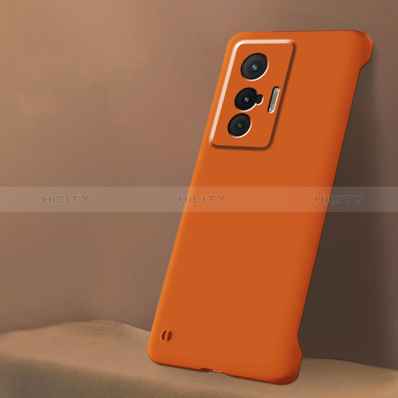 Handyhülle Hülle Hartschalen Kunststoff Rahmenlos Schutzhülle Tasche Matt für Vivo X70t Orange