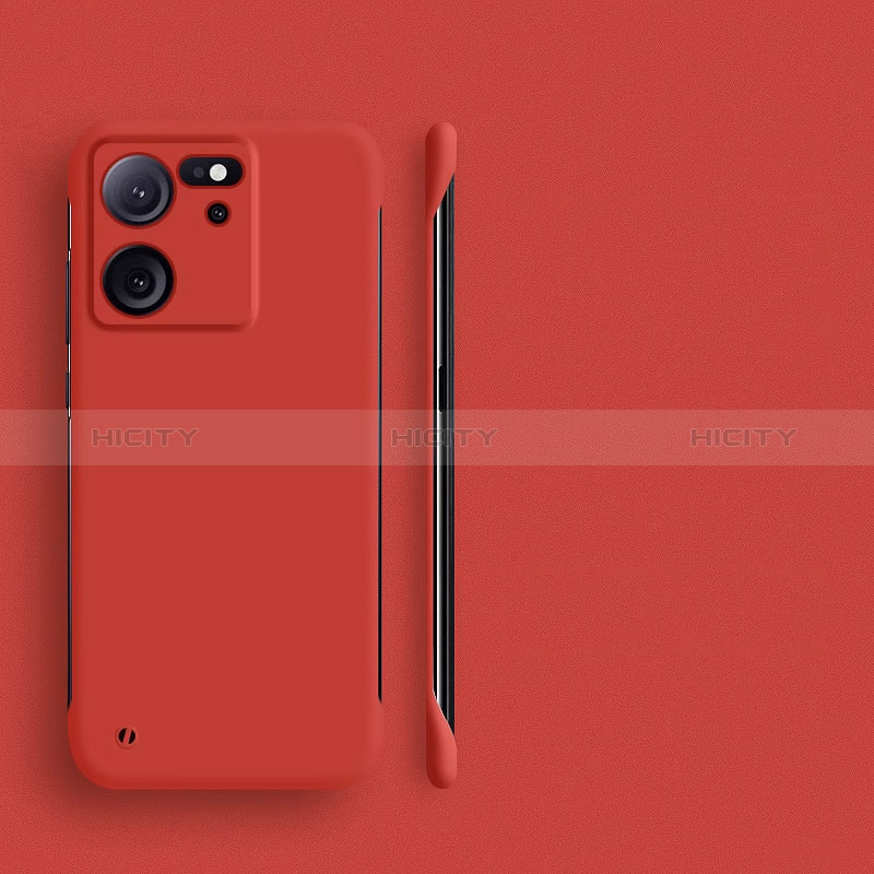 Handyhülle Hülle Hartschalen Kunststoff Rahmenlos Schutzhülle Tasche Matt für Xiaomi Mi 13T 5G Rot