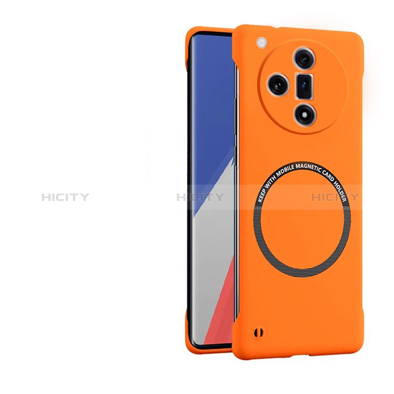 Handyhülle Hülle Hartschalen Kunststoff Rahmenlos Schutzhülle Tasche Matt mit Mag-Safe Magnetic Magnetisch für Oppo Find X7 Ultra 5G Orange Plus