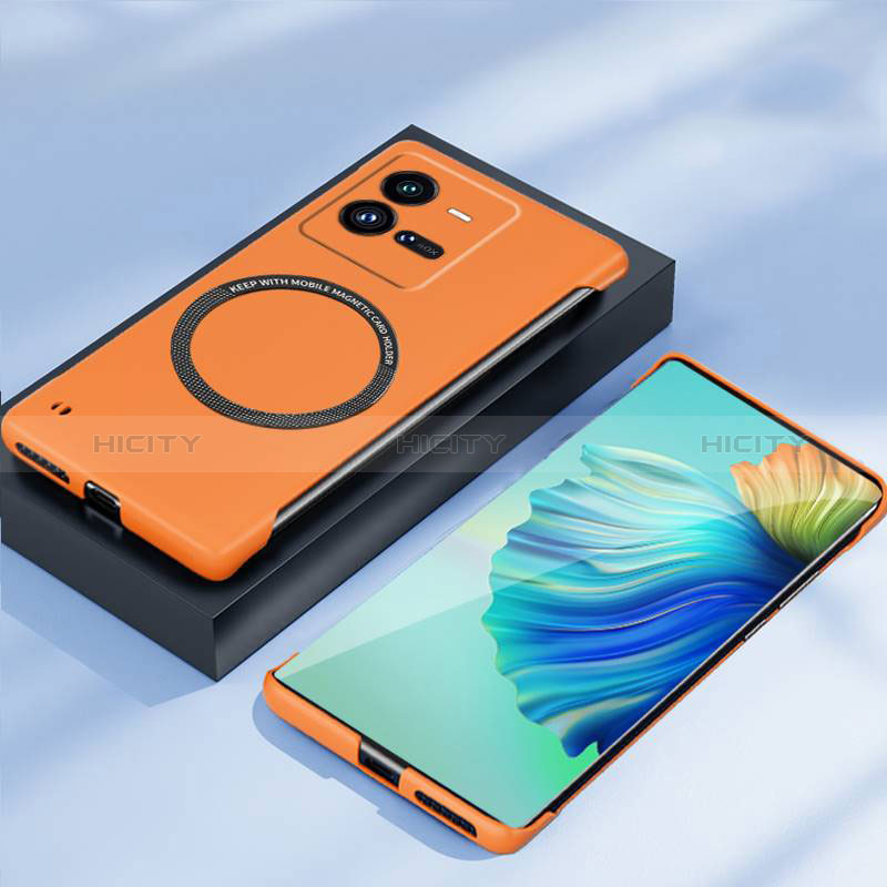 Handyhülle Hülle Hartschalen Kunststoff Rahmenlos Schutzhülle Tasche Matt mit Mag-Safe Magnetic Magnetisch für Vivo iQOO 10 Pro 5G Orange