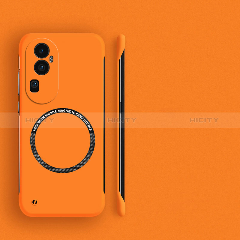 Handyhülle Hülle Hartschalen Kunststoff Rahmenlos Schutzhülle Tasche Matt mit Mag-Safe Magnetic Magnetisch S02 für Oppo Reno10 Pro+ Plus 5G Orange